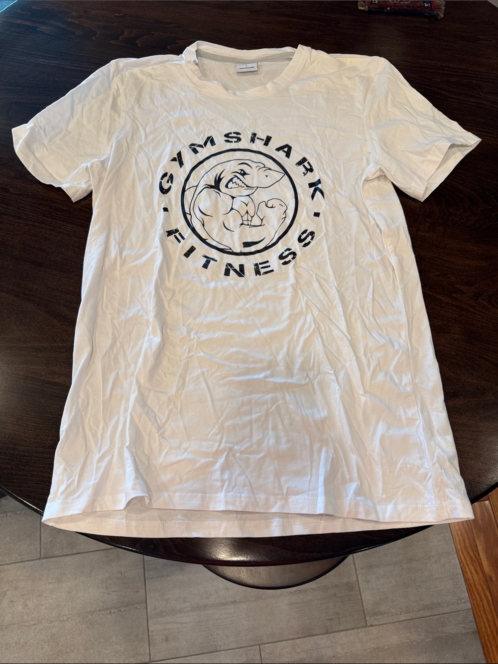 Gymshark White Tee with Black Circular Logo
